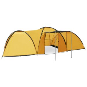 vidaXL Campingtelt igloformet 650x240x190 cm for 8 personer gul