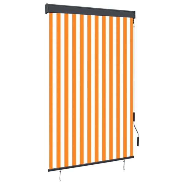 vidaXL Utendørs rullegardin 120x250 cm hvit og oransje