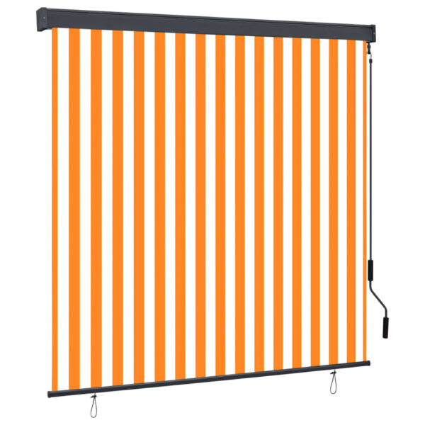 vidaXL Utendørs rullegardin 160x250 cm hvit og oransje