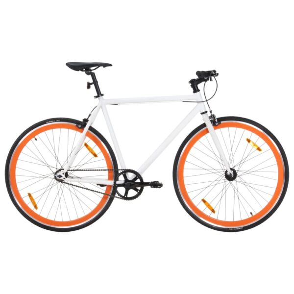 vidaXL Fastnavsykkel hvit og oransje 700c 51 cm