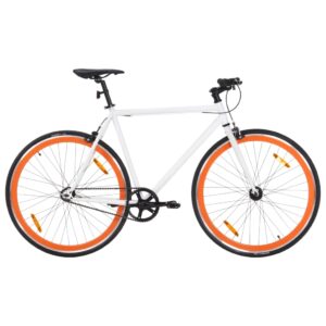 vidaXL Fastnavsykkel hvit og oransje 700c 59 cm