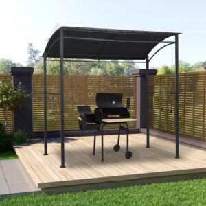 vidaXL Paviljong til grilling 215x150x220 cm antrasitt stål