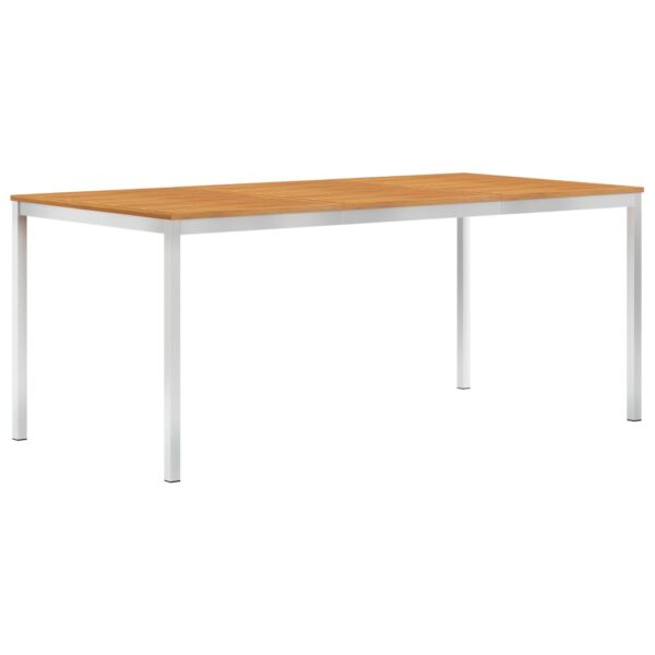 vidaXL Spisebord til hage 180x90x75 cm heltre akasie og rustfritt stål