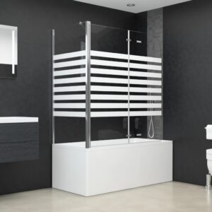 vidaXL Badekarvegg 120x68x130 cm herdet glass stripet