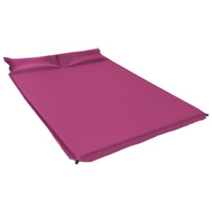 vidaXL Oppblåsbar luftmadrass med pute 130x190 cm rosa