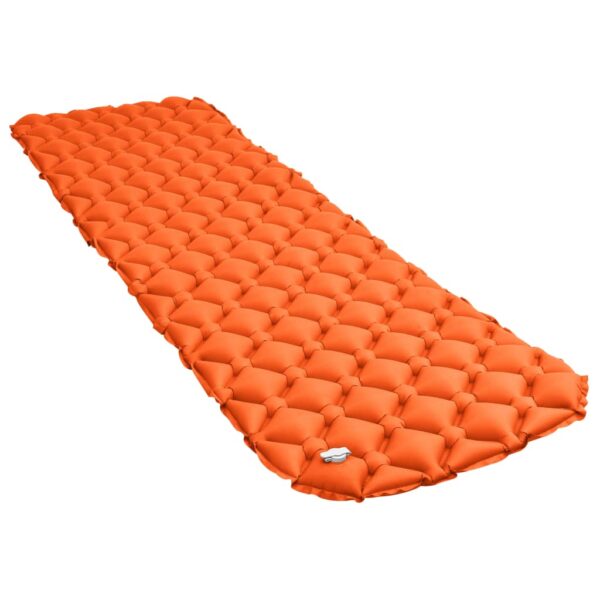 vidaXL Oppblåsbar luftmadrass 58x190 cm oransje