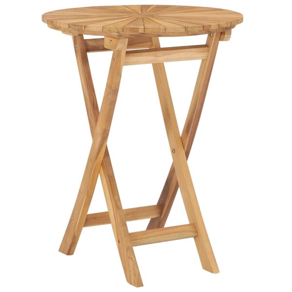 vidaXL Sammenleggbart hagebord Ø 60 cm heltre teak