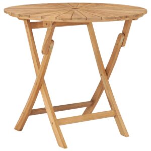 vidaXL Sammenleggbart hagebord Ø 85 cm heltre teak