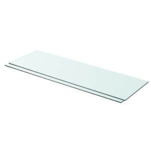 vidaXL Hyllepaneler 2 stk klart glass 80x25 cm