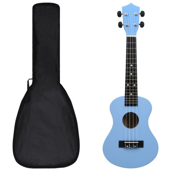 vidaXL Sopran-ukulele sett med veske for barn babyblå 23"