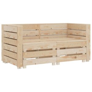 vidaXL Pallestol for hage 2-seters tre