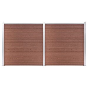 vidaXL Hagegjerde WPC 353x186 cm brun