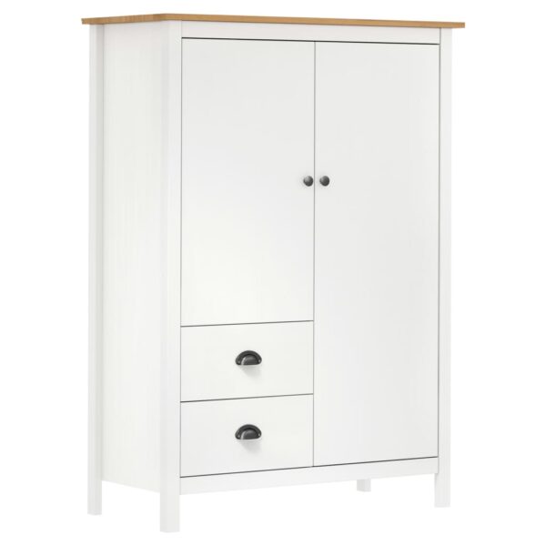 vidaXL Garderobeskap 2 dører Hill hvit 99x45x137 cm heltre furu