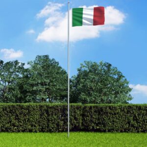 vidaXL Italiensk flagg og stang aluminium 6