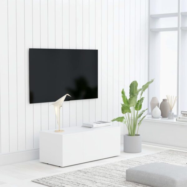 vidaXL TV-benk hvit 80x34x30 cm konstruert tre