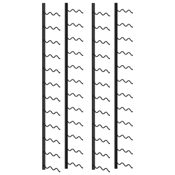 vidaXL Veggmonterte vinstativer for 48 flasker 2 stk svart jern