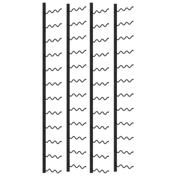 vidaXL Veggmonterte vinstativer for 72 flasker 2 stk svart jern