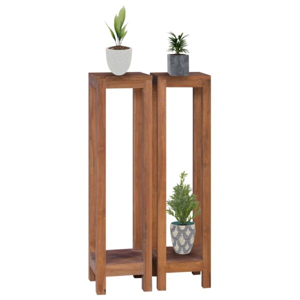 vidaXL Plantestativ 2 stk 25x25x100 cm heltre teak