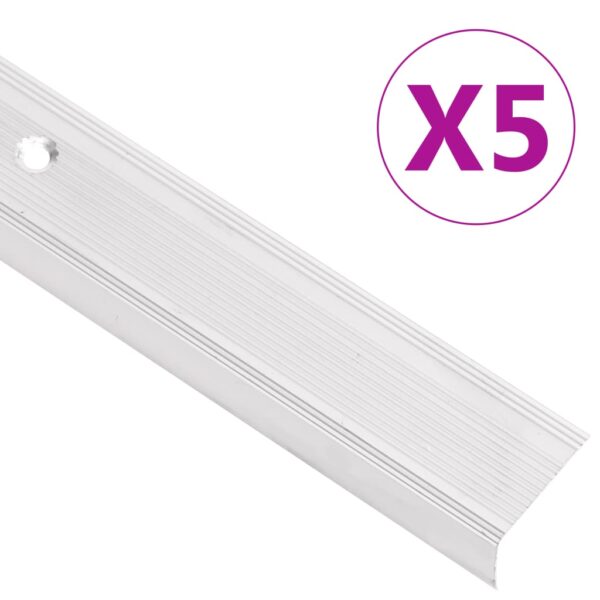 vidaXL Trappeneser L-form 5 stk aluminium 134 cm sølv