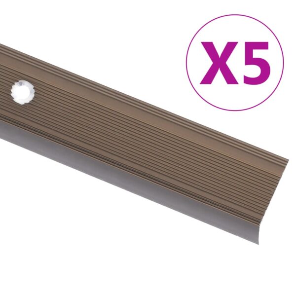 vidaXL Trappeneser L-form 5 stk aluminium 134 cm brun