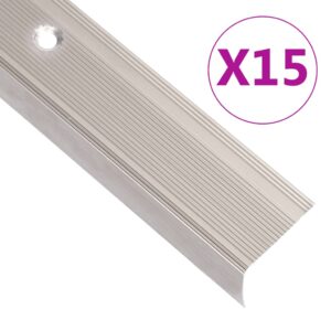 vidaXL Trappeneser L-form 15 stk aluminium 134 cm champagne