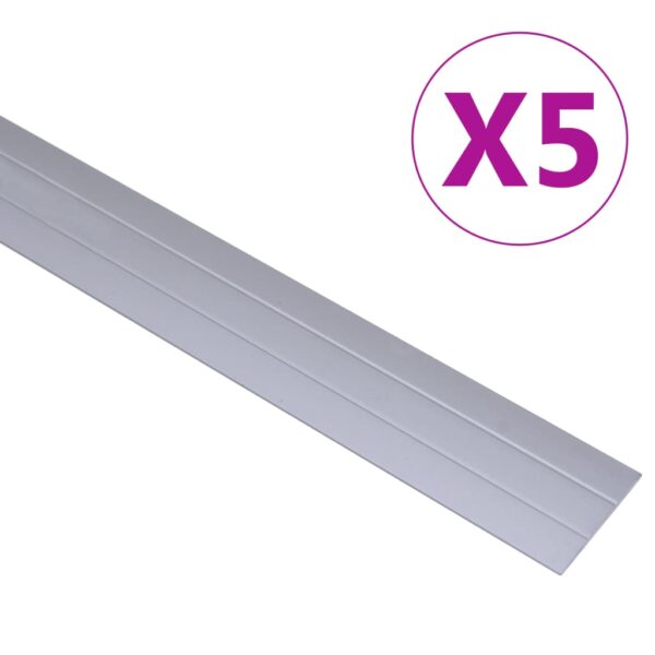 vidaXL Gulvprofiler 5 stk aluminium 134 cm sølv