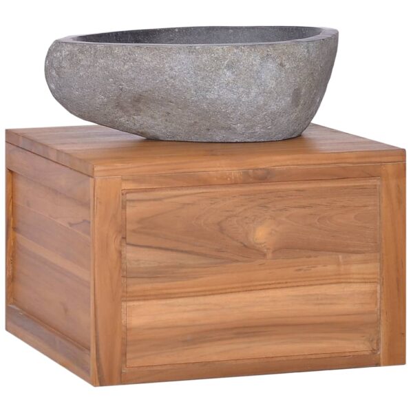 vidaXL Veggmontert baderomsskap 45x45x30 cm heltre teak