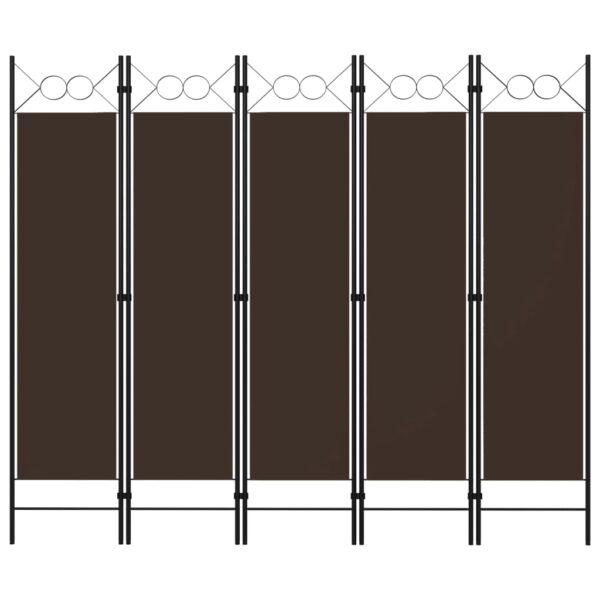 vidaXL Romdeler 5 paneler brun 200x180 cm