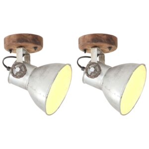 vidaXL Industrielle vegg-/taklamper 2 stk sølv 20x25 cm E27