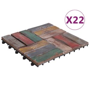 vidaXL Terrassebord 22 stk 30x30 cm gjenvunnet heltre