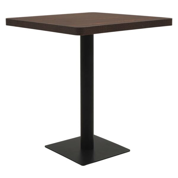 vidaXL Bistrobord mørk aske 80x80x75 cm MDF og stål