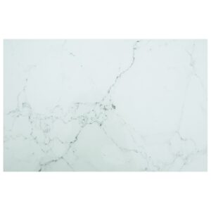 vidaXL Bordplate hvit 100x62 cm 8 mm herdet glass med marmor design