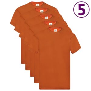 Fruit of the Loom Originale T-skjorter 5 stk oransje S bomull