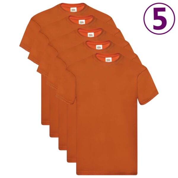 Fruit of the Loom Originale T-skjorter 5 stk oransje XL bomull