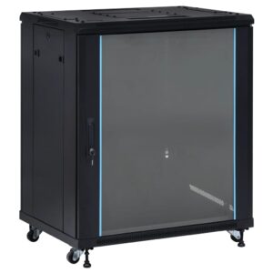 vidaXL Nettverksskap 18U svingbare føtter 19" IP20 800x600x1000 mm