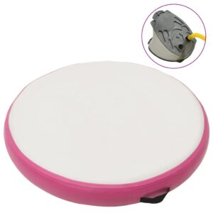 vidaXL Oppblåsbar gymnastikkmatte med pumpe 100x100x15 cm PVC rosa