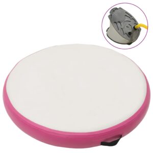 vidaXL Oppblåsbar gymnastikkmatte med pumpe 100x100x20 cm PVC rosa