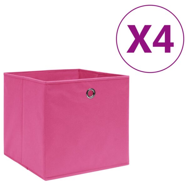 vidaXL Oppbevaringsbokser 4 stk uvevd stoff 28x28x28 cm rosa