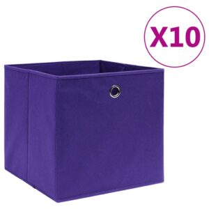 vidaXL Oppbevaringsbokser 10 stk uvevd stoff 28x28x28 cm lilla