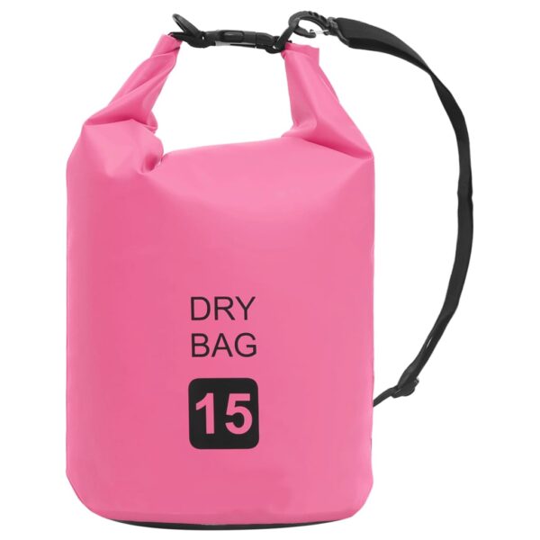 vidaXL Tørrsekk rosa 15 L PVC