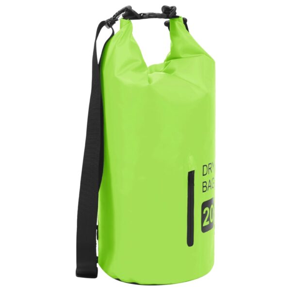 vidaXL Tørrsekk med glidelås grønn 20 L PVC