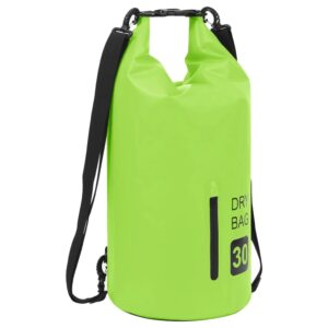 vidaXL Tørrsekk med glidelås grønn 30 L PVC