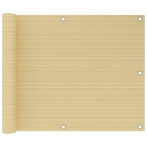 vidaXL Balkongskjerm beige 75x400 cm HDPE