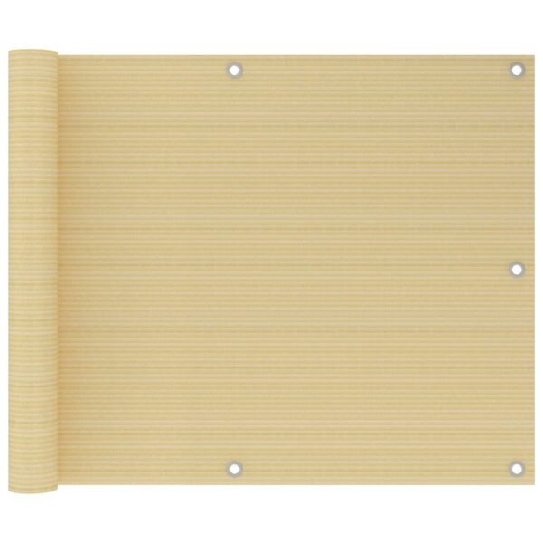 vidaXL Balkongskjerm beige 75x400 cm HDPE