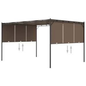 vidaXL Hagepaviljong med sidegardin 4x3x2