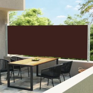 vidaXL Uttrekkbar sidemarkise 600x160 cm brun