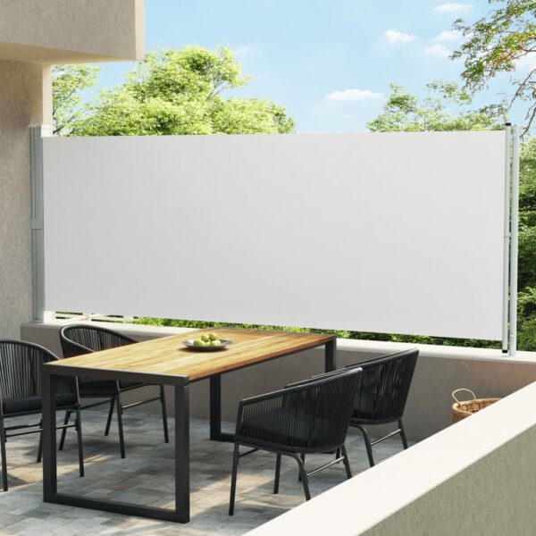 vidaXL Uttrekkbar sidemarkise 600x170 cm kremhvit