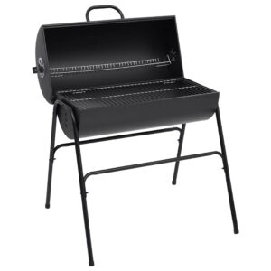 vidaXL Tønnegrill med 2 grillrister svart 80x95x90 cm stål