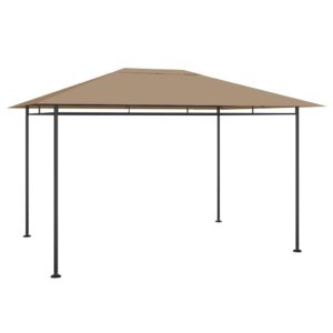 vidaXL Paviljong 384x281x270 cm gråbrun 180 g/m²