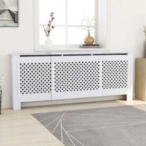 vidaXL MDF Radiatordeksel 205 cm hvit